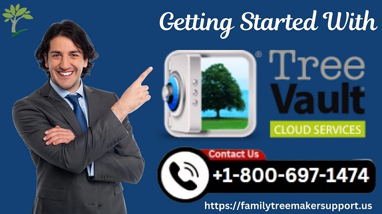 a man indicate to treevault cloud services for family tree maker