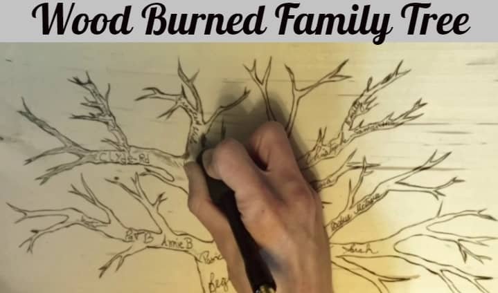 wood burned family tree