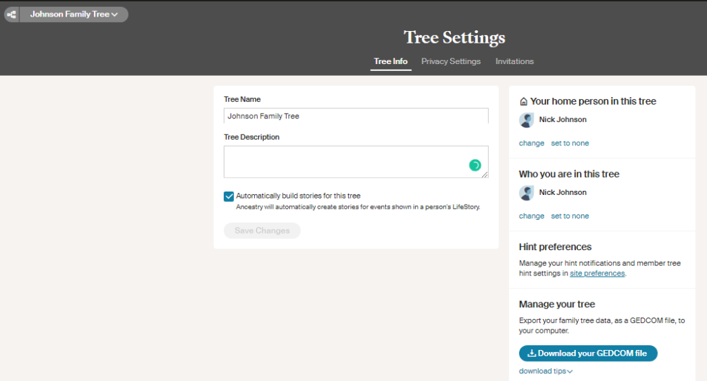 download tree from ancestry